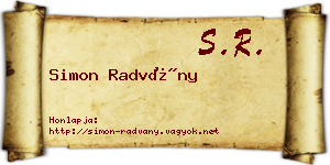 Simon Radvány névjegykártya